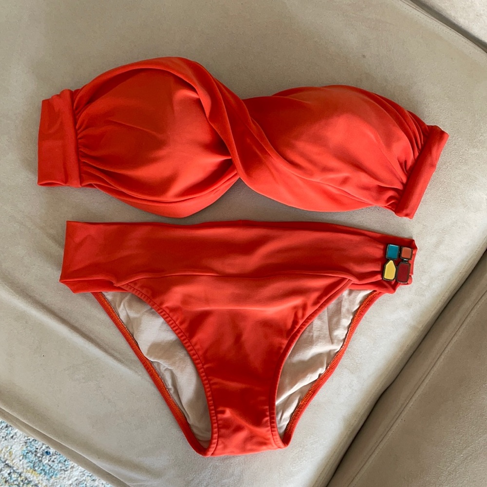 Verao Agora orange strapless bikini swimsuit - L
